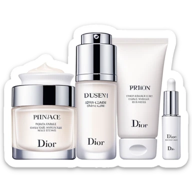 White Dior skin care Kit sticker