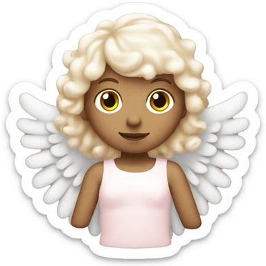 pale pink christmas angel sticker