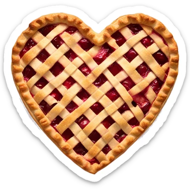 Heart-shaped cherry pie  sticker