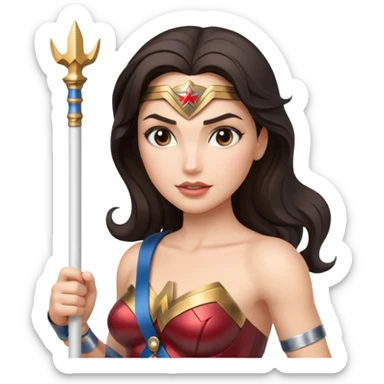 Wonder Woman holding white baton sticker