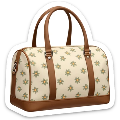 A sports bag with a pale light beige print in a small flower sticker