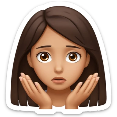 Brunette and tan Girl begging sticker