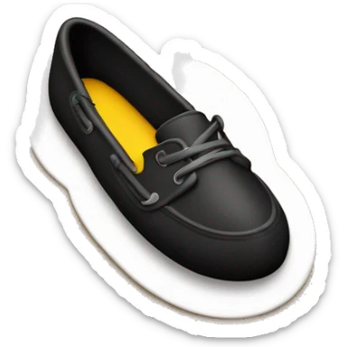 Een zwarte rubberboot met een zwart dakje er over heen sticker