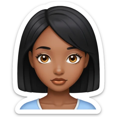Pretty black girl with black hair sticker