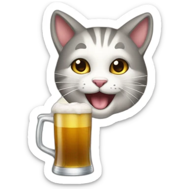 GATO TOMANDO CERVEZA  sticker