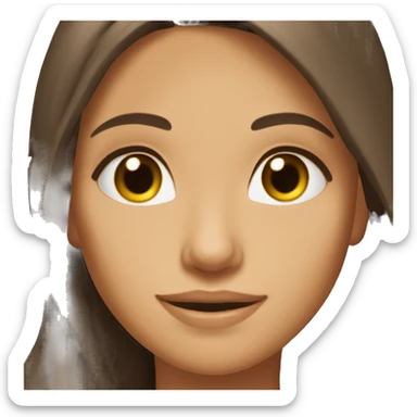 Long Brunette hair brown eyes tanned skin girl pretty sticker