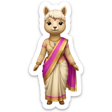 saree wearing alpaca sticker