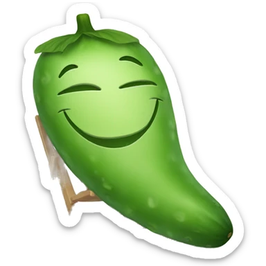 smiley relaxing wearing cucumbers sticker