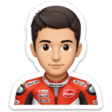 Un emoji de moto gp dé Ducati Marc Márquez  sticker