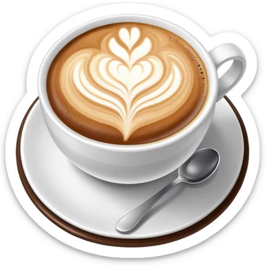 coffee table with cappucino sticker