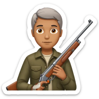 A guy with a shotgun. sticker