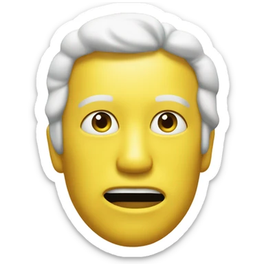 Classic yellow face emoji pointing to itself 👆 to represent 'me' or 'myself sticker