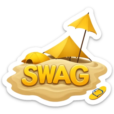 #SWAG text on a sandy beach (ios emoji style) sticker