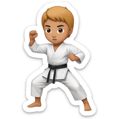 create a human emoji for is doing karaté sticker