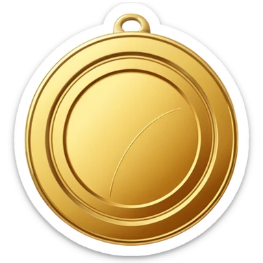 JUST THE CIRCLE  golden medal with a glossy finish, central empty space, details in border, golden  sticker