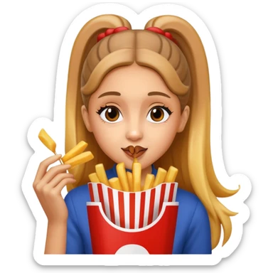 ariana grande munching fries sticker