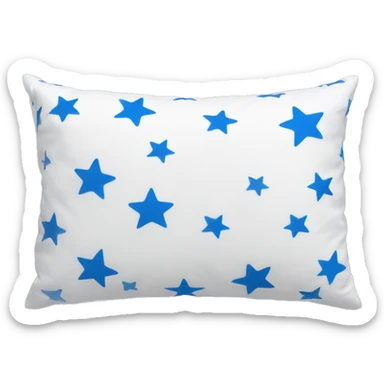 Rectangular White pillow with small blue stars all over it sticker