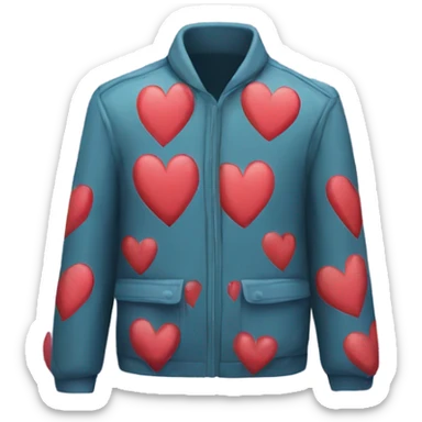 jacket with a heart pattern sticker