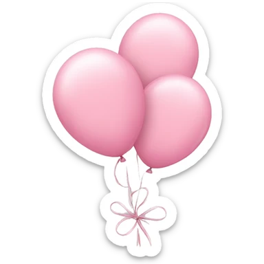  light pink balloons tied together sticker