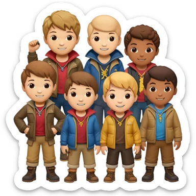 The Goonies group of kids, adventure movie characters sticker