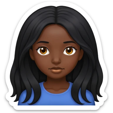 Skincare black girl long hair black sticker