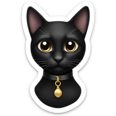 black elegant cat sticker
