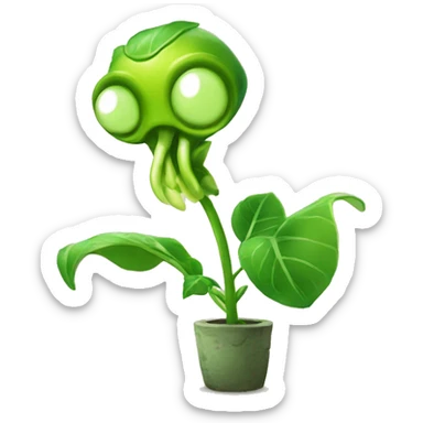 peashooter from the game "plants vs zombies" sticker