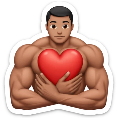 Un brazo abrazando un corazón sticker