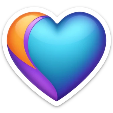 I need a heart with purple, teal, orange, and midnight blue in it. sticker