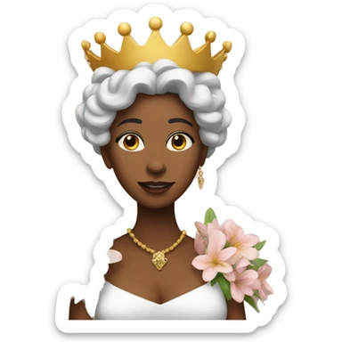 Queen with flowers sticker