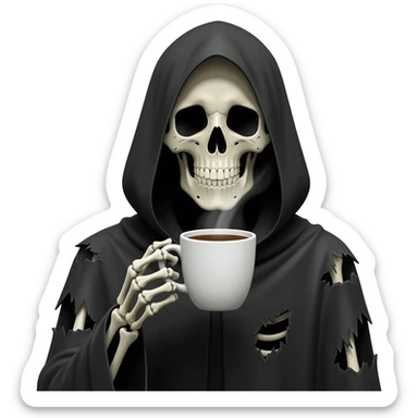 grim reaper coffee sticker