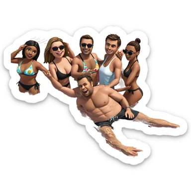 summer pool party vibes sticker