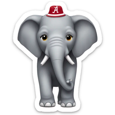 Elephant wearing an Alabama shirt sticker