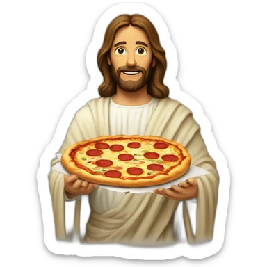 Jesus but a slice of pizza sticker