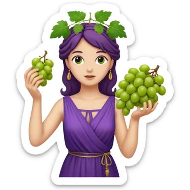 purple dress ancient greek woman  with grape sticker
