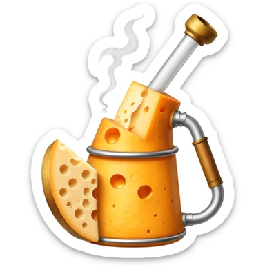 Cheese smoking bong sticker