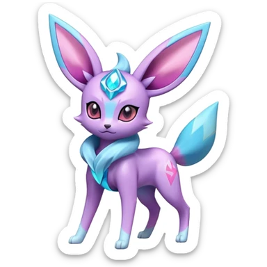 Shiny futuristic Glaceon-Espeon-Sylveon-Umbreon-hybrid, full body sticker