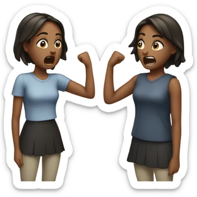 2 girls yelling at eachother sticker