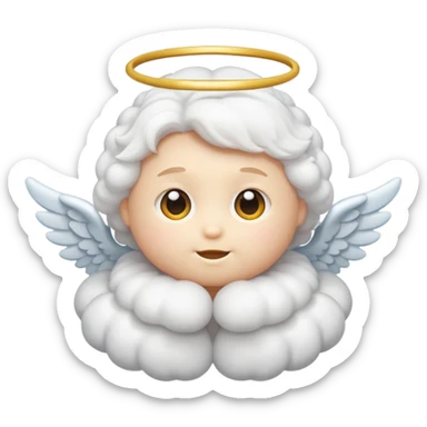 Angel puff sticker