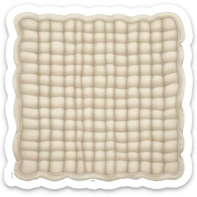 Cream colored blanket folded sticker