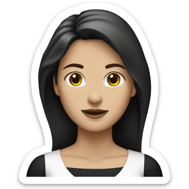 White woman with black aestetic dress sticker