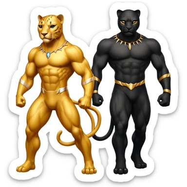 Quieronun emoji de una pantera color dorada y otra color negra, pueden ser separadas o juntas segun sea tu tecnologia para q salgan muy bonitas sticker