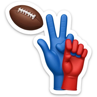 foam finger american football blue (#00A3E0) and red (#F9423A) sticker