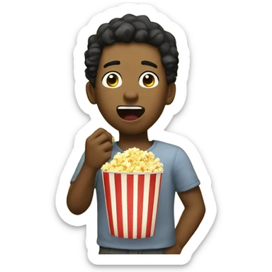 joshua eating popcorn really loudly  sticker