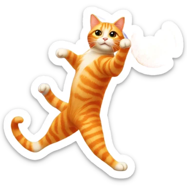 Orange cat dancing with the disco ball sticker