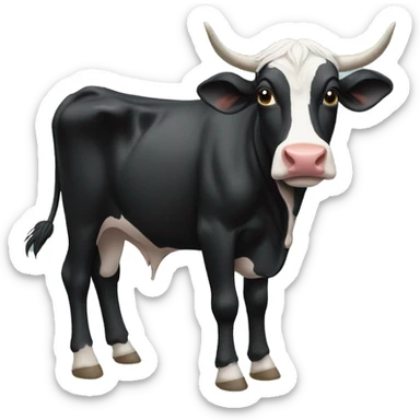 Black Sikh cow  with a joodi sticker