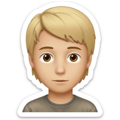 dirty blond haired boy witth brown eyes sticker