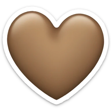 dark tan heart sticker