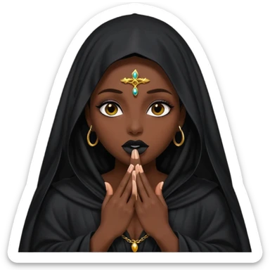 Priestess lifting black veil from her lips, blasphemous erotic energy sticker