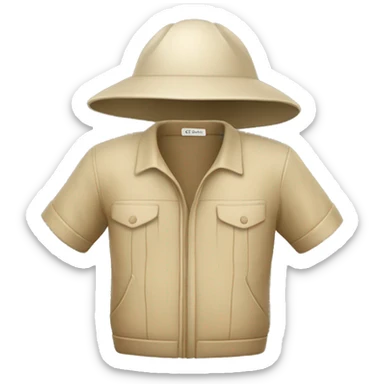 gardener pith helmet beige jacket sticker
